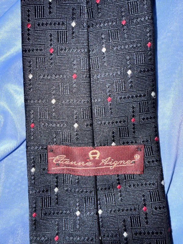 Etienne Aigner tie, dark color, business, vintage, long tie