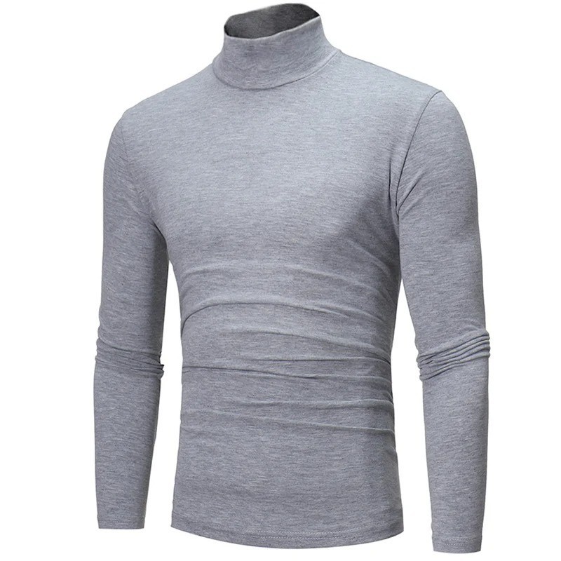 Mens Turtleneck Basic Pullover Long Sleeve Jumper Top Casual Slim Fit T-Shirt gallery