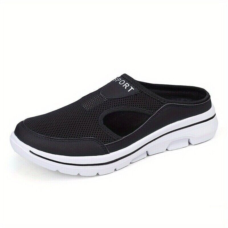Unisex Fashion Summer Slip on Mesh Half Shoe Breathable Closed Toe Sports Slides