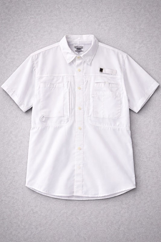 Reel Legends shirt men’s large white short sleeve Dri-Fit Outdoor fishing