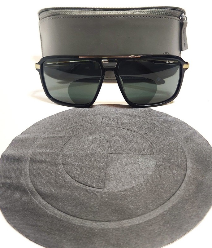 BMW BW0059-H Pilot Sunglasses Black Frame Gray Tinted +3 140mm UV400