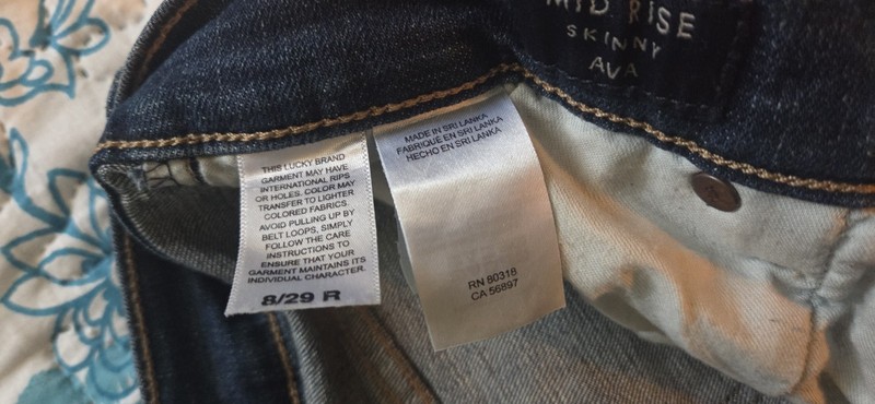 Lucky Brand Jeans Womens 8/29 Blue AVA Mid Rise Skinny Dark Wash Denim gallery