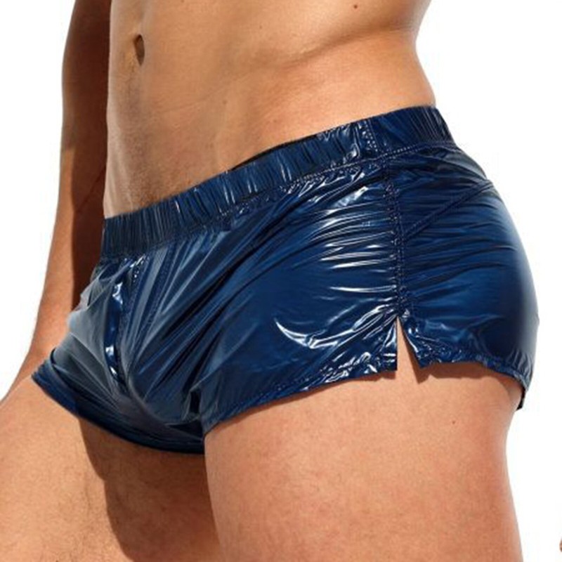 Men's Shiny Boxer Shorts Briefs Split Side Elastic Underwear Beach Shorts Pants gallery