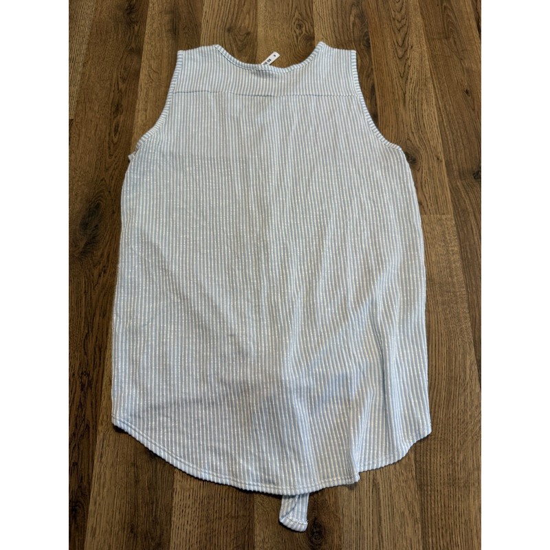 Hanger 55 Tank Top Women Medium Blue Women Striped Front Tie Excellent gallery