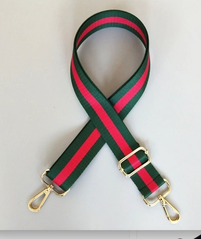 Replacement Web Green & Red Strap For Designer Bags NWT