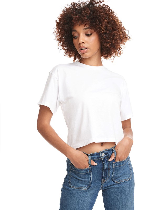 2 Pack Of Next Level Apparel Ladies Ideal Crop Stylish Plain T-Shirt 1580NL