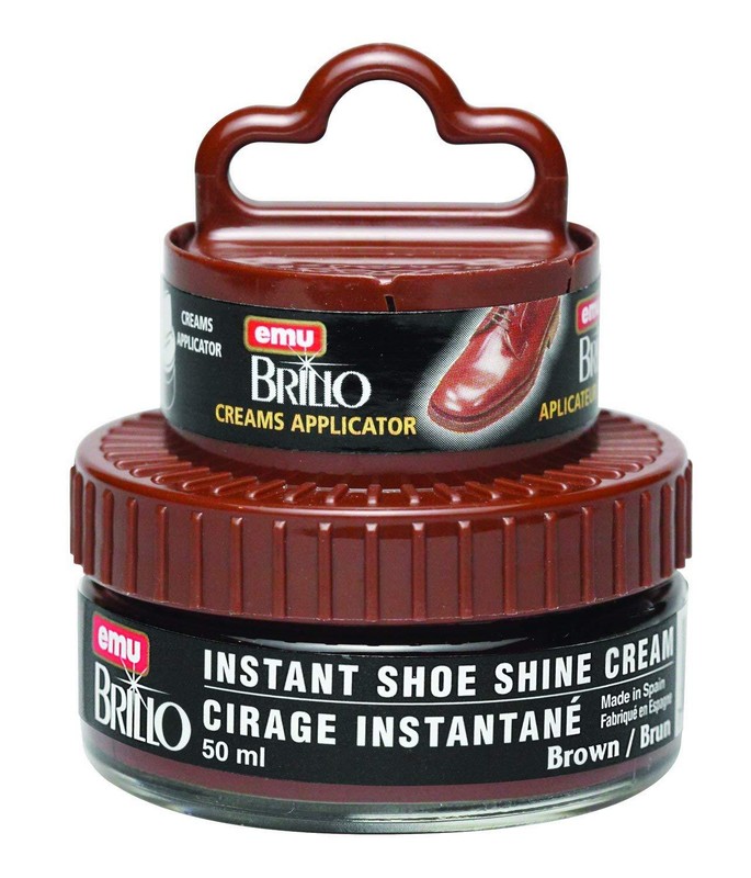 BRILLO Instant Shoe Shine Cream 50 ml BROWN KIT