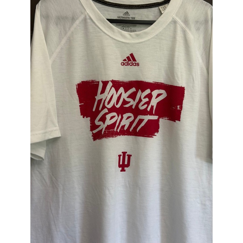 Adidas Indiana University Hoosiers Ultimate Tee White Red Shirt Mens Large gallery