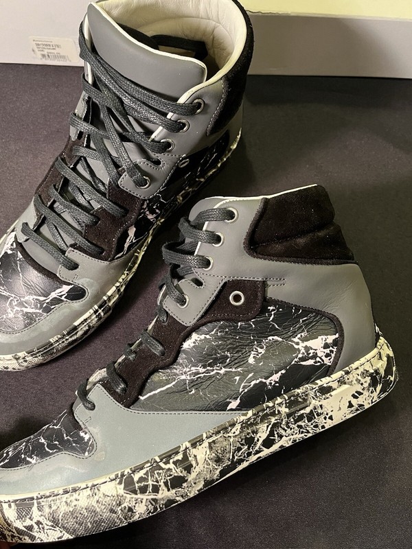 RARE BALENCIAGA MARBLE PRINTED LEATHER SNEAKERS SHOES MENS 40 US 7 ALL AUTHENTIC
