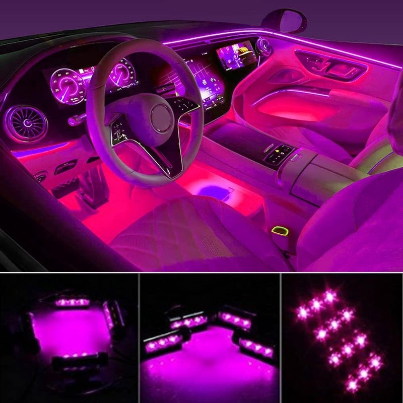 LED Strip Light, 4pcs 36 LED Car Interior Lights Under Dash Lighting Waterproof gallery