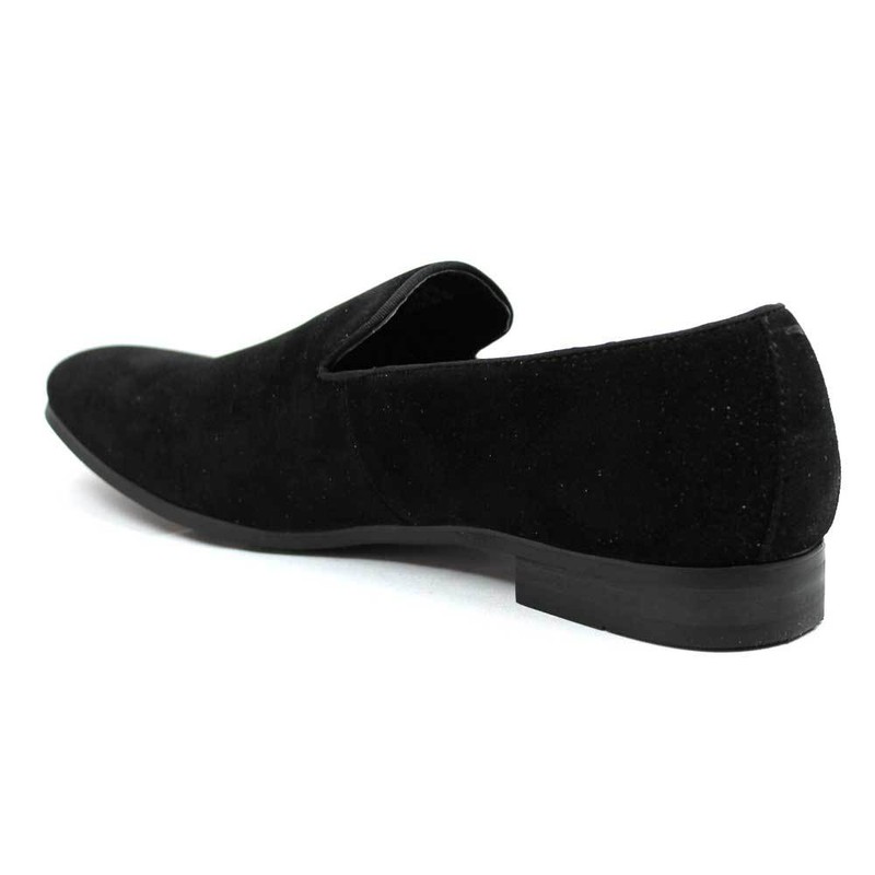 Black Mens Dress Shoes Slip On Suede Loafers Modern Denim Friendly By AZAR MAN gallery