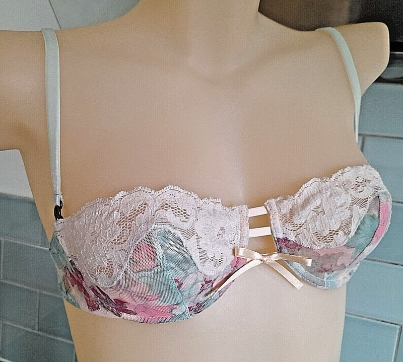 Valentino Intimate Multi Floral Print and Peach Lace U/W Balconette Bra gallery