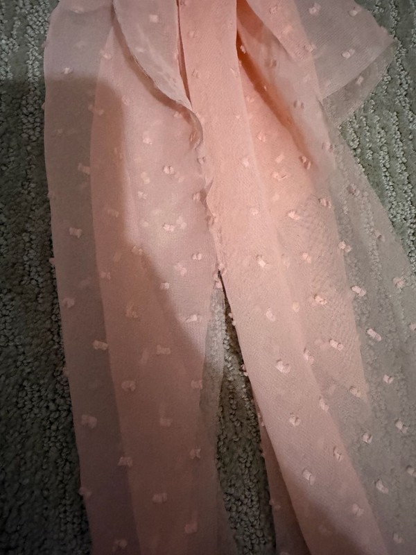 Hair Clips Pink Swiss Dot Chiffon Ribbon Scrunchie 1PCS #1 gallery