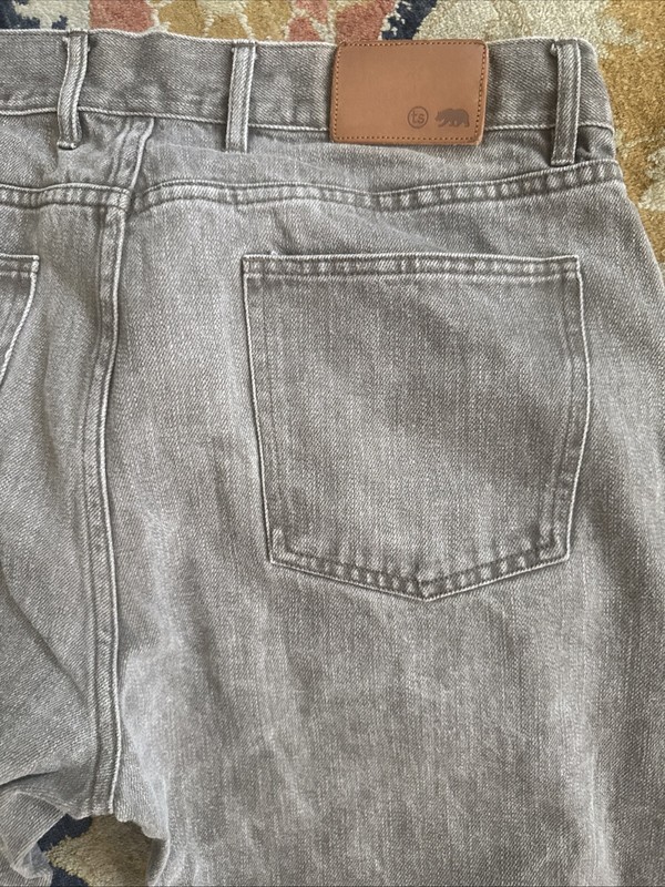 TAYLOR STITCH DEMOCRATIC GRAY NATURAL ORGANIC 10oz SELVEDGE DENIM JEANS 35x33 gallery