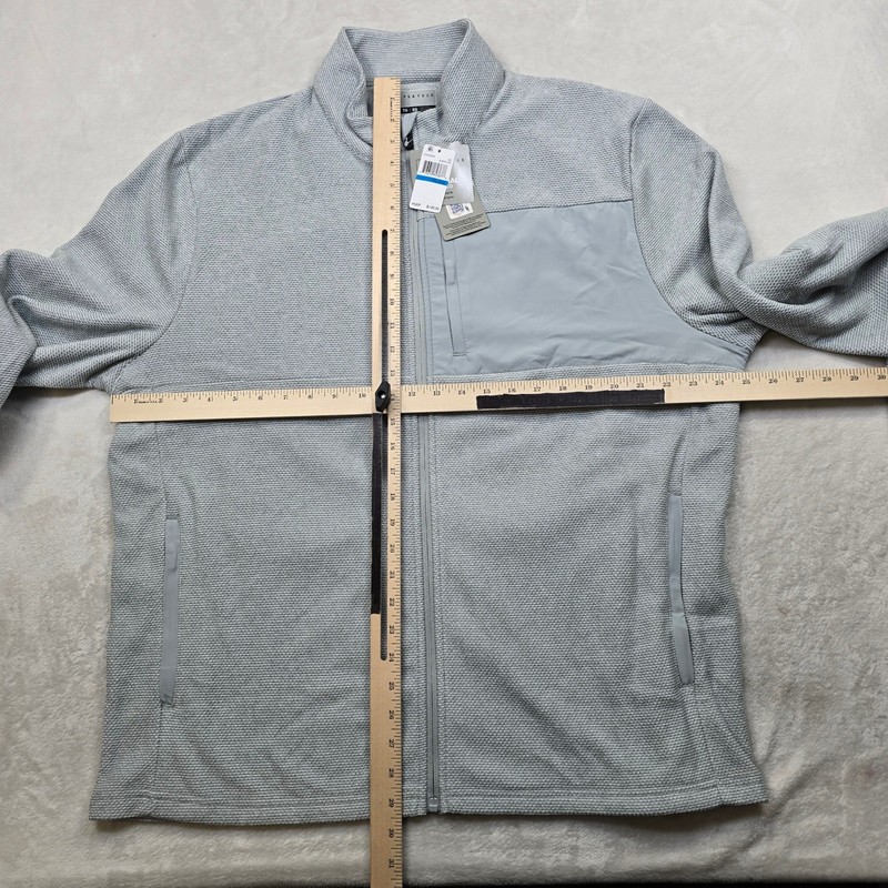 PGA TOUR Zip Fleece Jacket Mens XL Gray Heather Thermal UPF 50 $100 NEW gallery