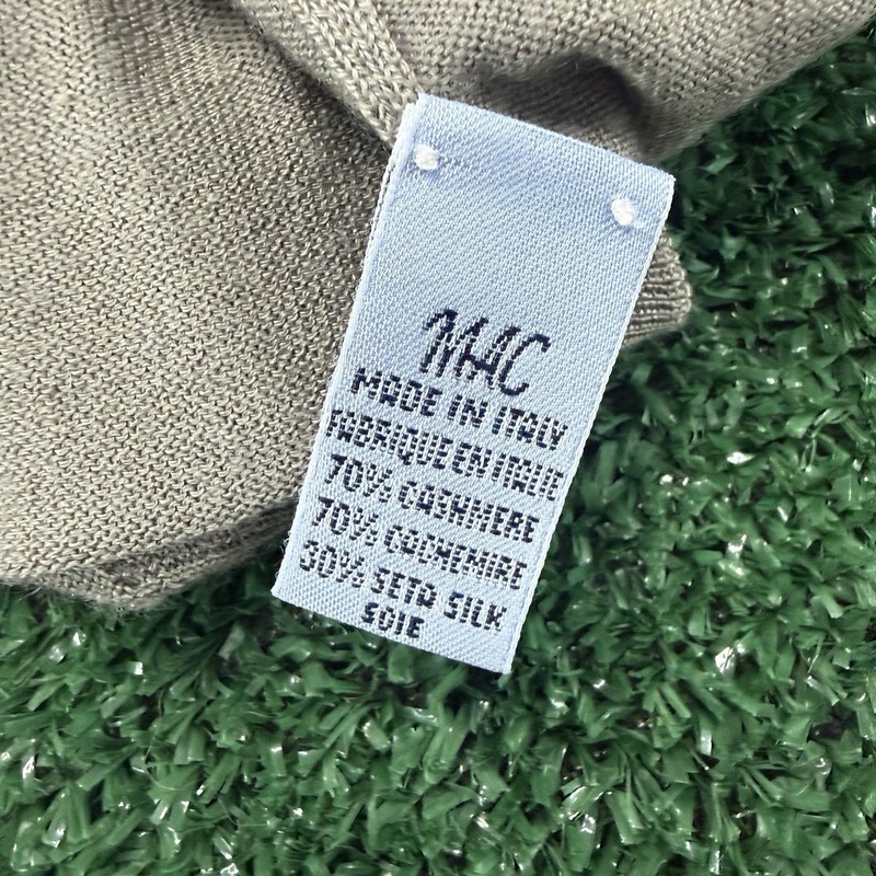 Maglione Malo Men's Pullover Crewneck Cashmere Silk Sweater Size 50 Large Taupe gallery