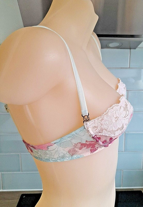 Valentino Intimate Multi Floral Print and Peach Lace U/W Balconette Bra gallery