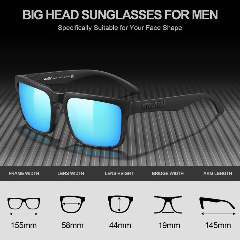 Large Heads XL Sunglasses Men's Polarized and UV Protection, 155MM Classic... gallery
