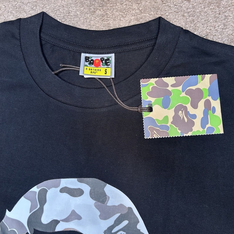 A Bathing Ape BAPE Black Ape Head Camo Graphic Logo Tee Men's S Cotton gallery