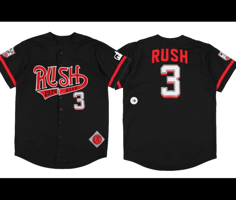 Rush Band 1974 Jersey black HOT NEW All sizes JTD042