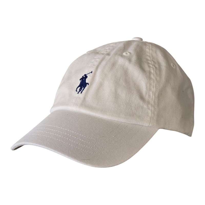 Polo Ralph Lauren Men's One Size Cotton Chino Adjustable Ball Cap White Blue gallery