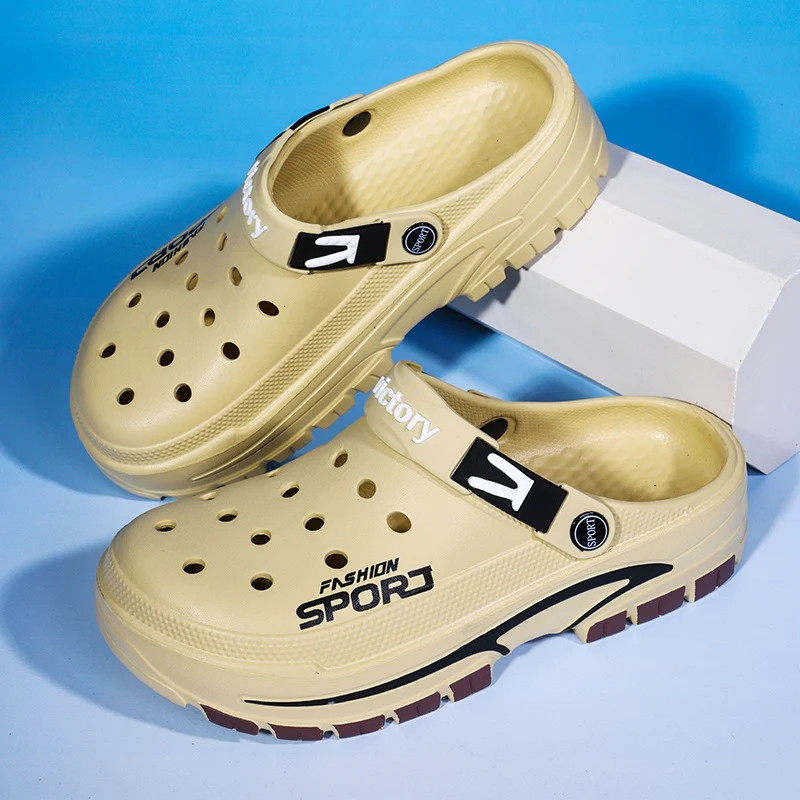 Men's Summer Fashion Casual Breathable Clogs with Thick Slip Resistant Soles, P gallery