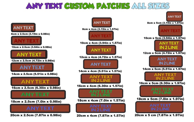 Brown Color CUSTOM Name Text Numbers Embroidery Sew on _Iron on _ HOOK Backin…