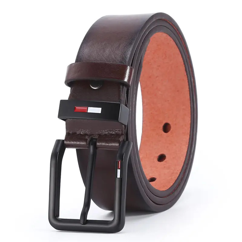 Men's 120cm x 3.8cm PU Leather Belt Alloy Square Pin Buckle Business Casual gallery