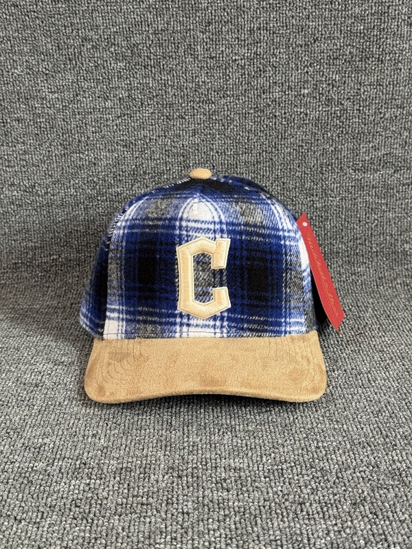 Mitchell & Ness Cleveland Guardians Snapback Plaid Tan Brim Hat