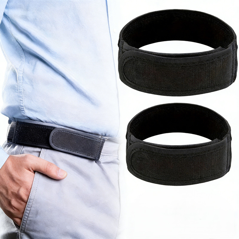 2PCS Adjustable No Buckle Belt for Men Elastic Stretch Waist Comfort Belt/L size gallery