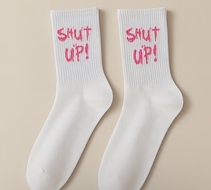 PINK “SHUT UP” SOCKS