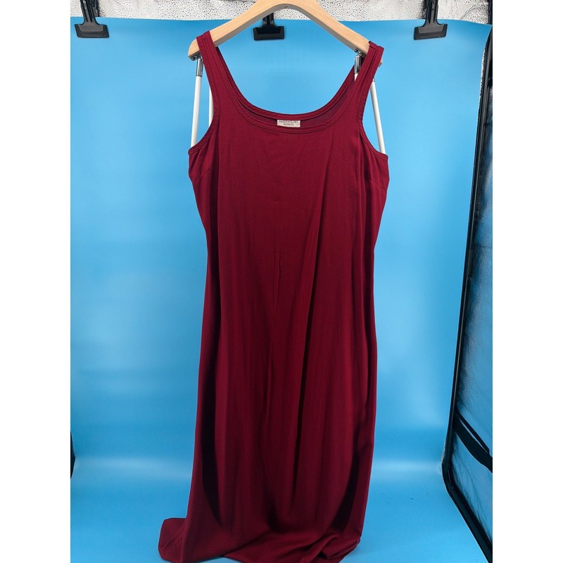 Faded Glory Jeans Co Burgundy Red Sleeveless Scoop Neck Maxi Dress Womens XL