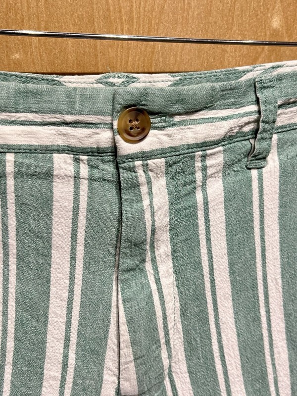 Bonobos Green and White Vertical Stripe Flat-Front Shorts gallery