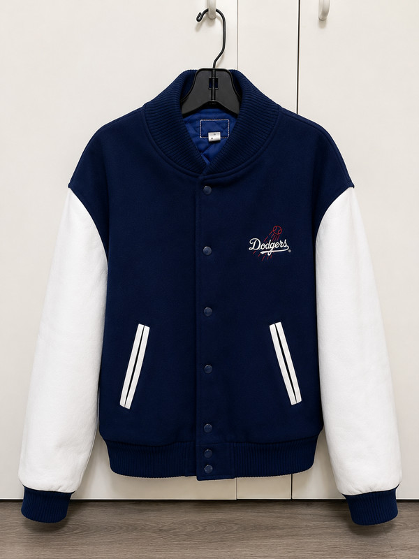 Vintage Los Angeles Dodgers Wool & Leather Varsity Jacket – Blue/White Embroider