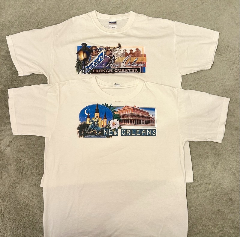 New Orleans T Shirt Bundle Lot 2 M & L Bourbon St French Quarter Souvenir Shirts