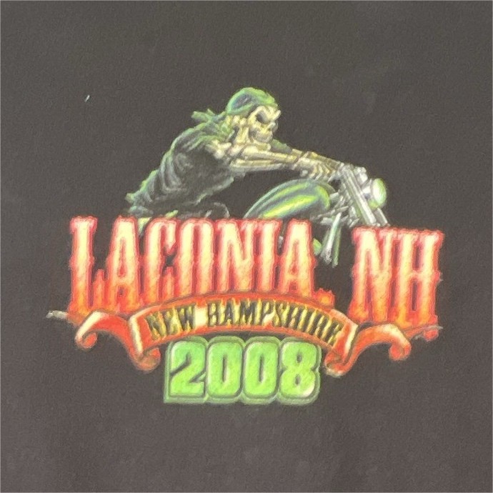 Gildan Laconia Motorcycle Week 2008 Black Graphic T-Shirt 3XL