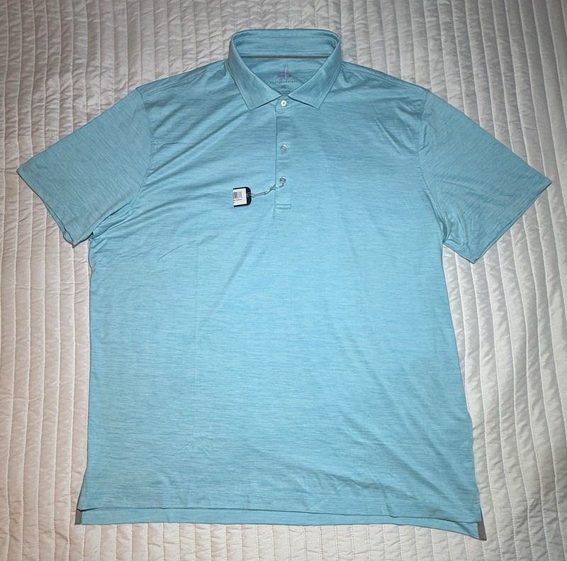 New Johnnie O Featherweight Mens XL Tarpon (Teal) Huronn Performance Polo Shirt