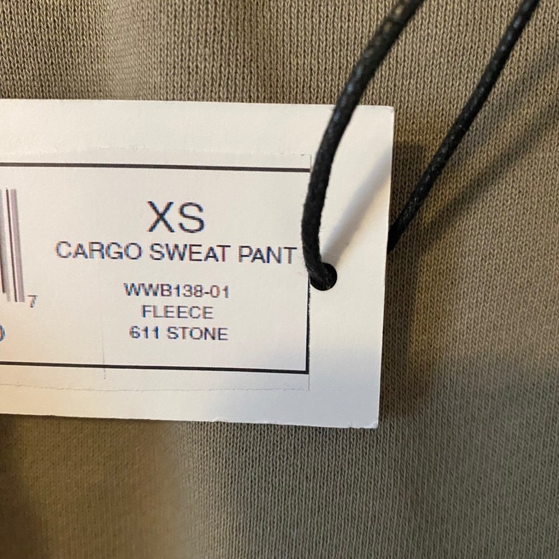 WE WORE WHAT Cargo Sweatpants Stone Fleece Wide Leg Drawstring Size XS Baggy gallery