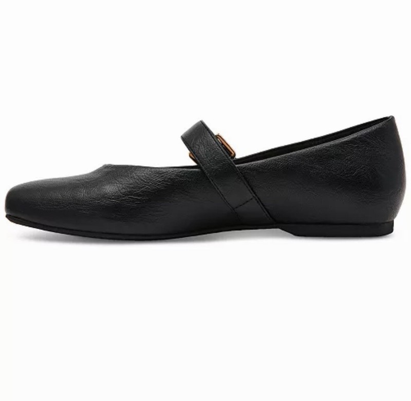 DV by Dolce Vita Women's NWT with Gold Buckle Mary Jane Flats- Black- Size 7.5 gallery