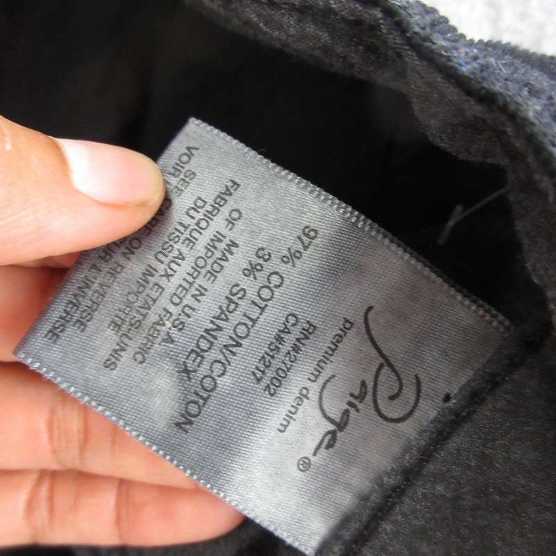 Paige Verdugo Jegging Jeans Womens 27 Black Dark Wash Mid Rise Skinny Corduroy gallery