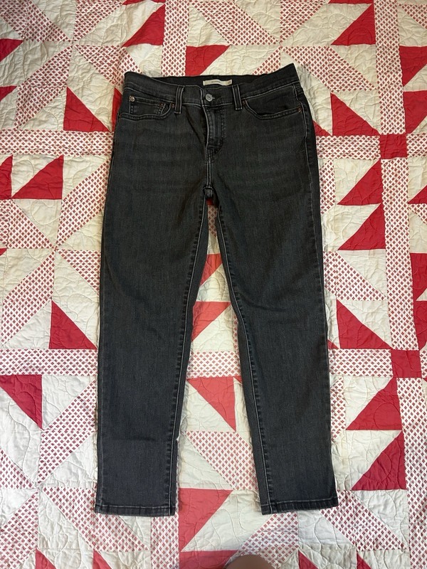 Levi's Waterless Women's Boyfriend Jeans Black Dark Wash Stretch Denim Mid Rise gallery