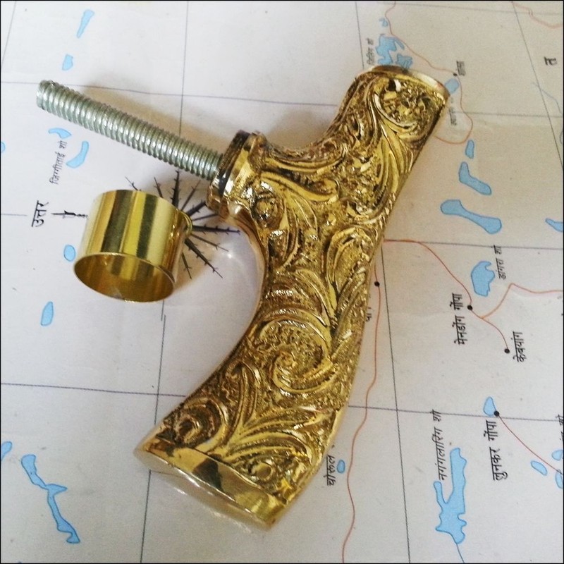 Solid Brass Designer Victorian Handle for Wooden Walking Stick Cane Vintage