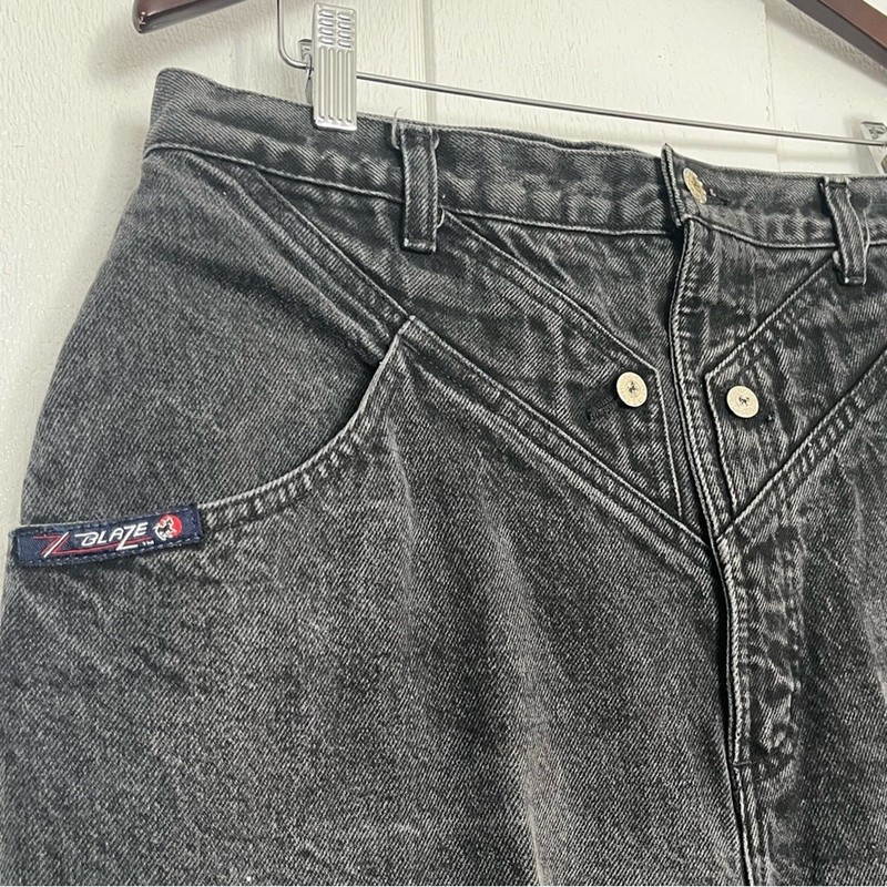 Vintage 80s Black Western Blaze Blackfire Equestrian Riding Denim High Waist Mom