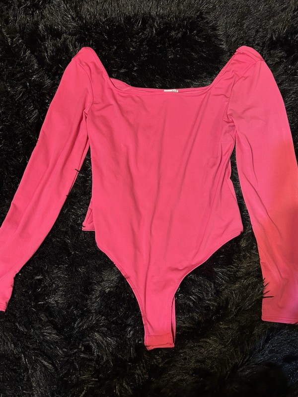 rue21 Pink XL Women’s One Piece Bodysuit Solid Long Sleeve RH 70829 1 Pack