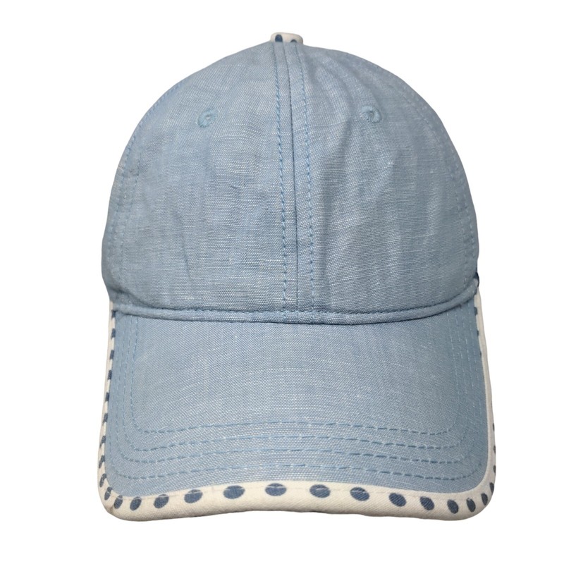 Keds Slideback Hat Blue OSFA Adjustable Polka Dot 6 Panel Blank Linen Blend
