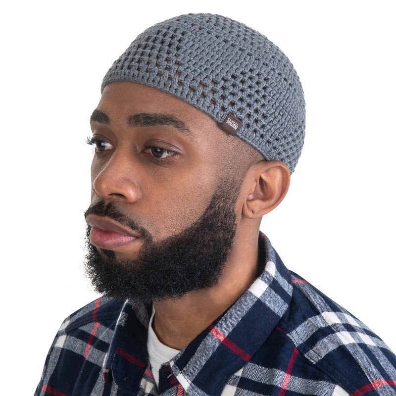 Handmade Triangle Knit Skull Cap Kufi Hat Soft Breathable Bamboo / Cotton gallery