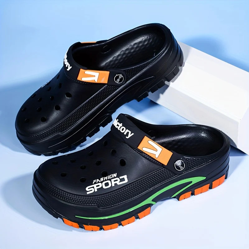 Men's Summer Fashion Casual Breathable Clogs with Thick Slip Resistant Soles, P gallery