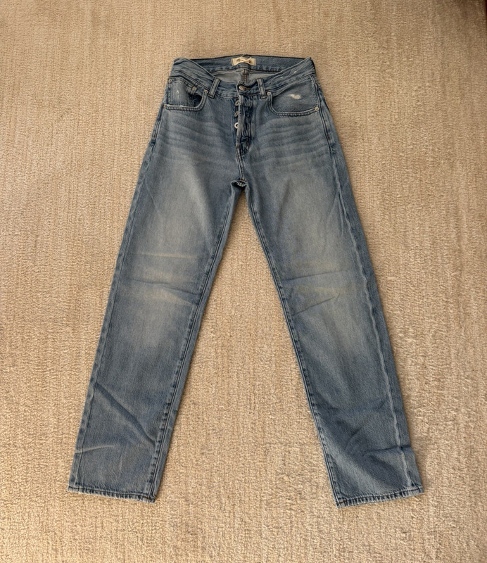 Madewell Women’s The Dean Easy Straight Jeans 5-Pocket Button Size 23