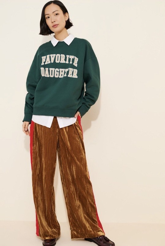 FARM RIO Side Stripe Ribbed Velvet Pant Anthropologie Wide Leg Corduroy Trousers gallery