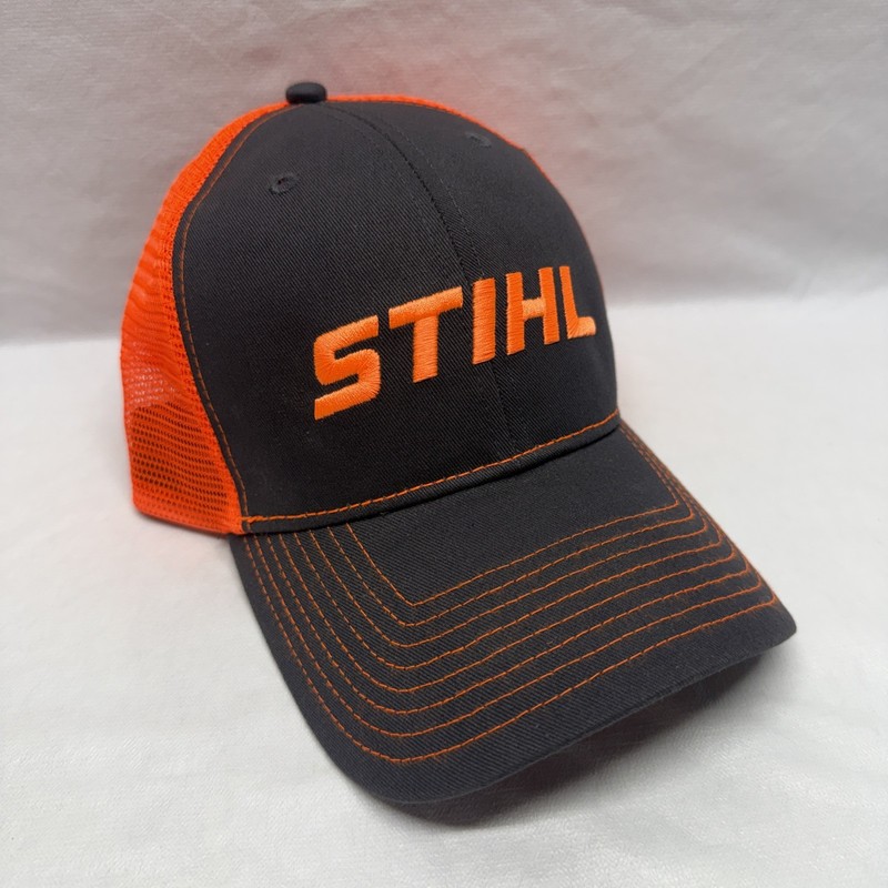 STIHL Chainsaws Orange Dark Gray ~ Mesh Back Hat Cap Snapback Adjustable